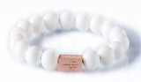 White Onyx 12mm K-18 Rose gold