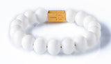 White Onyx 12mm K-18 yellow gold