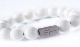White onyx 12mm Sterling 925 Silver