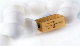 White Onyx 12mm K-18 yellow gold
