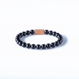 Black onyx 8mm K-18 rose gold