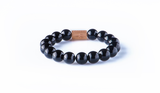Black onyx 12mm K-18 rose gold