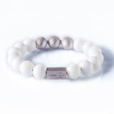 White Onyx 12mm Sterling 925 Silver