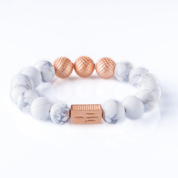 Howlite 12mm K-18 Rose Gold