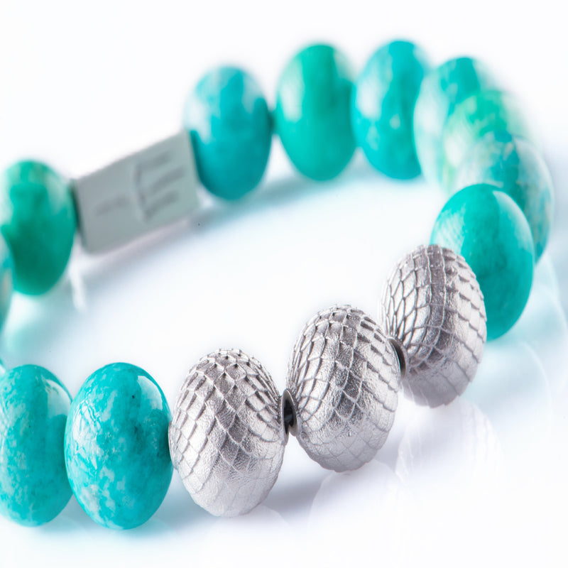 Amazonite 12mm Sterling 925 Silver