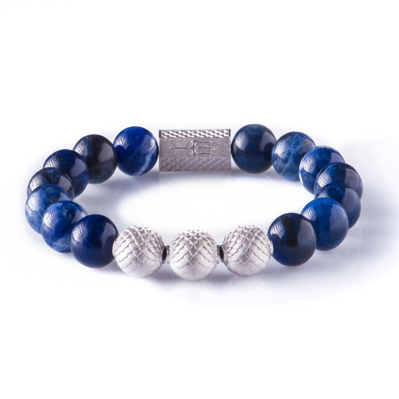 Sodalite 10mm Sterling 925 Silver