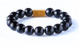 Black onyx 12 mm yellow gold plated