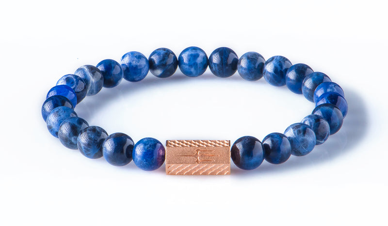 Sodalite 8’mm pink gold plated