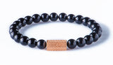Black onyx 8mm pink gold plated k18