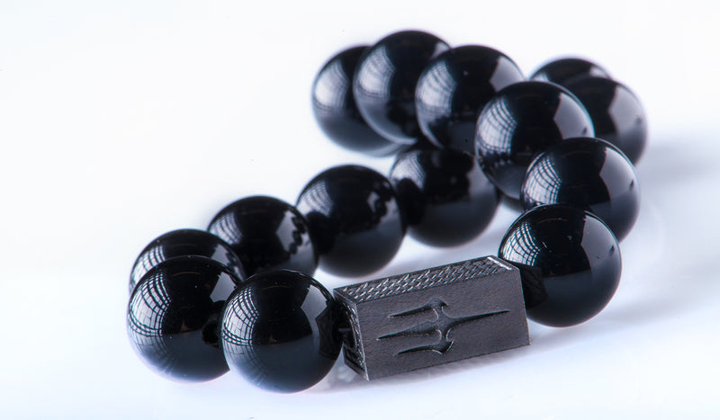 Black onyx 12 mm black ruthenium plated